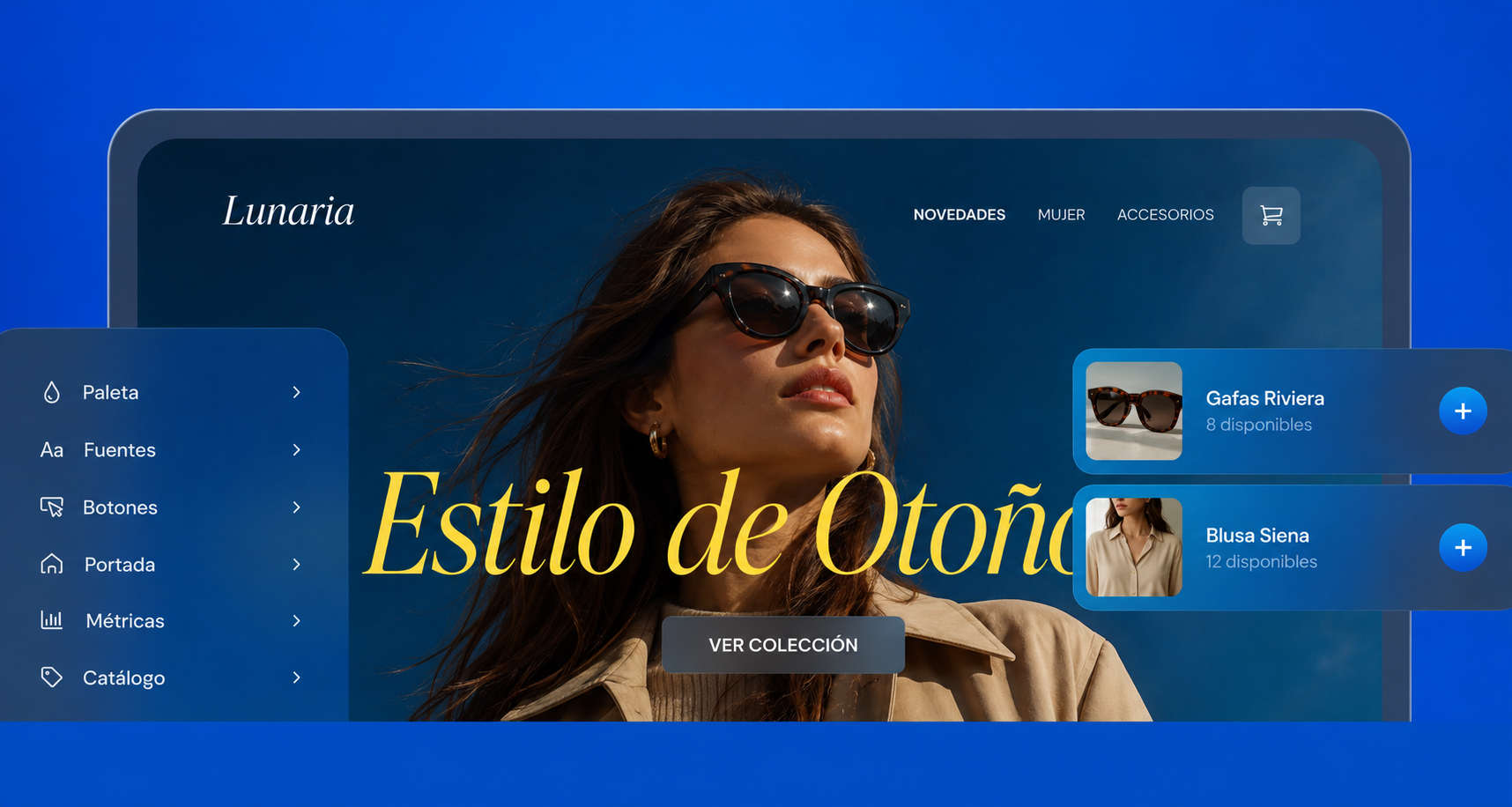 Vista de una tienda online creada con Tiendify